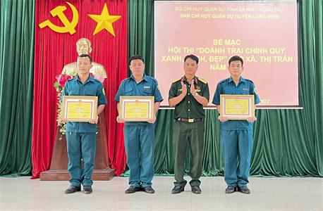 Ban CHQS huyện Long Điền bế mạc Hội thi “Doanh trại chính quy, xanh, sạch, đẹp”