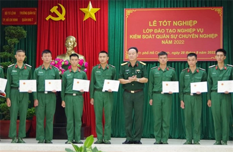 Hơn 140 học viên tốt nghiệp lớp đào tạo nghiệp vụ kiểm soát quân sự năm 2022