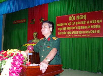 Đảng ủy Lữ đoàn 26: Học tập, quán triệt, triển khai thực hiện Nghị quyết Hội nghị lần thứ 5 Ban chấp hành Trung ương Đảng khóa XIII