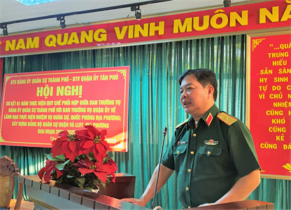 Đảng ủy Quân sự TPHCM và Quận ủy quận Tân Phú sơ kết công tác phối hợp