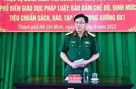 Cục Chính trị Quân khu kiểm tra công tác giáo dục chính trị tại Kho K75 và Xưởng OX1