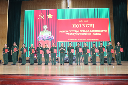 Quân khu 7 triển khai quyết định điều động, bổ nhiệm học viên tốt nghiệp ra trường đợt I năm 2022