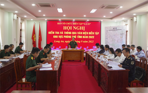 Tỉnh Long An kiểm tra văn kiện diễn tập khu vực phòng thủ