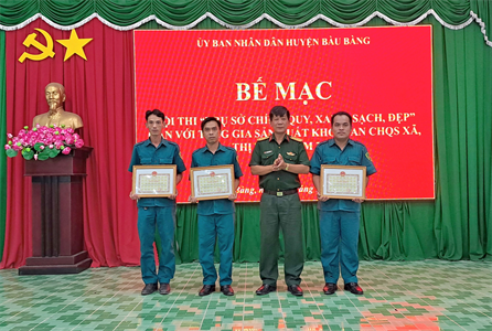 Ban CHQS huyện Bàu Bàng bế mạc hội thi “Trụ sở chính quy, xanh – sạch – đẹp” gắn với tăng gia sản xuất