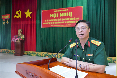 Đảng ủy Sư đoàn 7 quán triệt chuyên đề bảo vệ nền tảng tư tưởng của Đảng