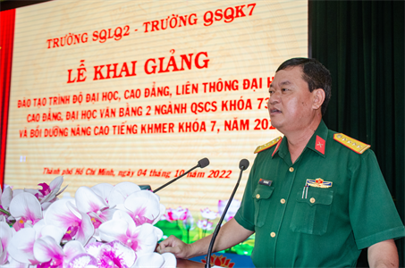 Trường Quân sự khai giảng ngành Quân sự cơ sở khóa 73 và bồi dưỡng tiếng Khmer nâng cao khóa 7