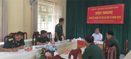 Đảng ủy Quân sự thị xã Chơn Thành ra nghị quyết lãnh đạo thực hiện nhiệm vụ tháng 10-2022