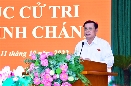 Thiếu tướng Đặng Văn Lẫm, Phó Tư lệnh Quân khu 7 tiếp xúc cử tri huyện Bình Chánh và Quận 6 trước kỳ họp thứ 4, Quốc hội khóa XV