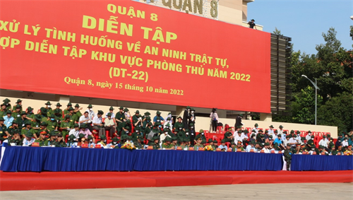Quận 8 diễn tập xử lý tình huống an ninh trật tự kết hợp diễn tập khu vực phòng thủ