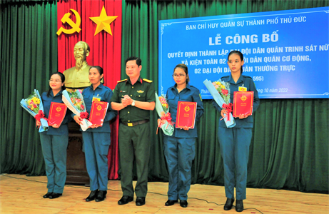 Thành phố Thủ Đức thành lập Đại đội Dân quân Trinh sát nữ