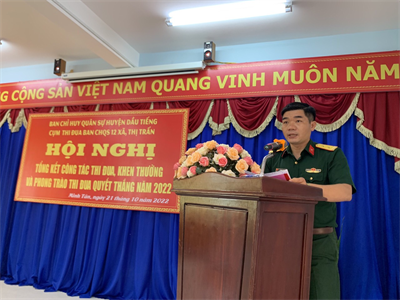 Khối Ban CHQS xã, thị trấn huyện Dầu Tiếng, tỉnh Bình Dương tổng công tác thi đua khen thưởng và Phong trào Thi đua Quyết thắng năm 2022