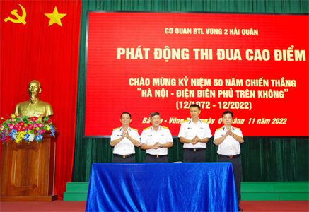 Vùng 2 Hải quân phát động thi đua chào mừng kỷ niệm 50 năm Chiến thắng “Hà Nội - Điện Biên Phủ trên không”