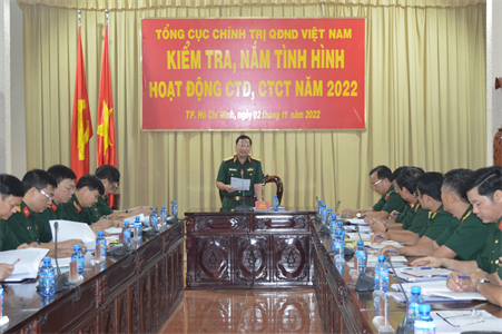 Tổng cục Chính trị kiểm tra, nắm tình hình hoạt động công tác Đảng, công tác chính trị tại Sư đoàn 9