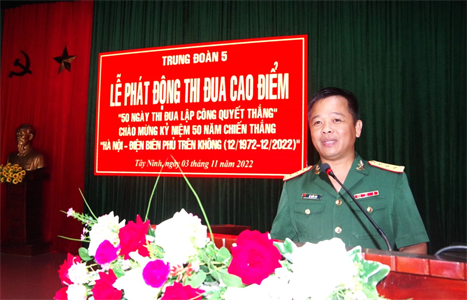 Trung đoàn 5 phát động thi đua cao điểm chào mừng kỷ niệm 50 năm Chiến thắng “Hà Nội - Điện Biên Phủ trên không”