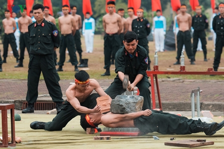 Hình ảnh: Chủ tịch nước xem cảnh sát đặc nhiệm trình diễn võ thuật