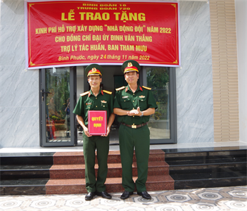 Binh đoàn 16 trao tặng “Nhà đồng đội”