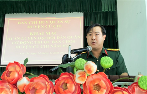 Ban CHQS huyện Củ Chi khai mạc huấn luyện Đại đội Dân quân Cơ động