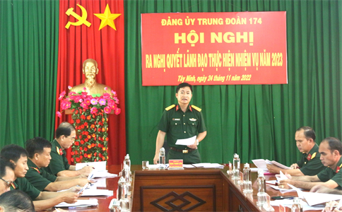 Đảng ủy Trung đoàn 174 ra nghị quyết lãnh đạo nhiệm vụ năm 2023