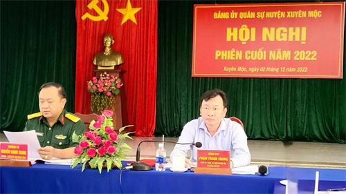 Đảng ủy Quân sự huyện Châu Đức và Xuyên Mộc hội nghị phiên cuối năm 2022