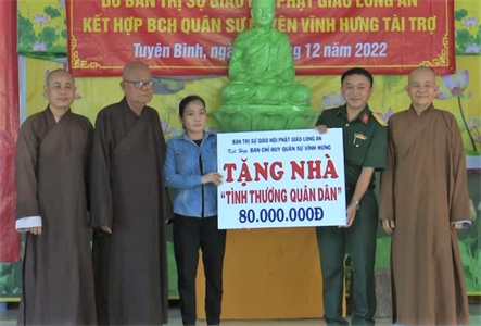 Ban CHQS huyện Vĩnh Hưng khởi công xây dựng “Nhà tình thương quân dân”