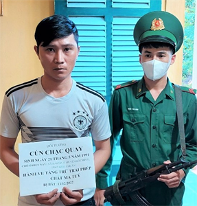 Đồn Biên phòng Hòa Minh bắt giữ đối tượng tàng trữ ma túy