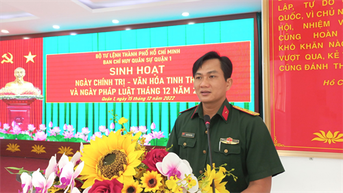 LLVT Quận 1 sinh hoạt Ngày chính trị - văn hóa tinh thần và Ngày pháp luật