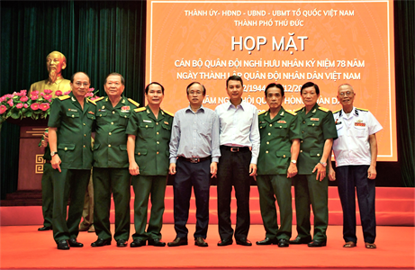 Thành phố Thủ Đức họp mặt kỷ niệm 78 năm Ngày Thành lập QĐND Việt Nam