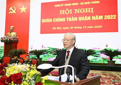 Tổng Bí thư Nguyễn Phú Trọng dự, chỉ đạo Hội nghị Quân chính toàn quân năm 2022