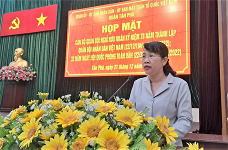 Quận Tân Phú họp mặt kỷ niệm 78 năm Ngày Thành lập Quân đội nhân dân Việt Nam