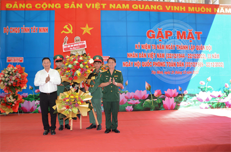 Bộ CHQS tỉnh Tây Ninh họp mặt kỷ niệm 78 năm Ngày thành lập Quân đội Nhân dân Việt Nam