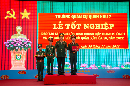 Trường Quân sự Quân khu bế giảng lớp Bồi dưỡng kiến thức quân sự và sĩ quan dự bị nguồn sinh viên năm 2022