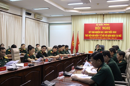 Bộ Quốc phòng: Hội nghị rút kinh nghiệm triển khai Bảo hiểm y tế đối với Quân nhân tại ngũ.
