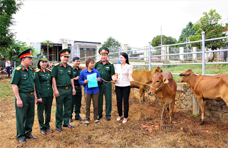 Binh đoàn 16 hỗ trợ bò giống cho đồng bào nghèo huyện Bù Đăng, tỉnh Bình Phước