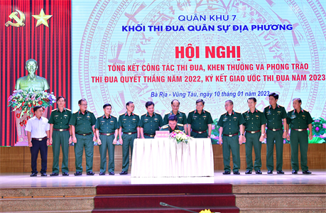 Khối thi đua quân sự địa phương Quân khu 7 ký kết giao ước thi đua năm 2023