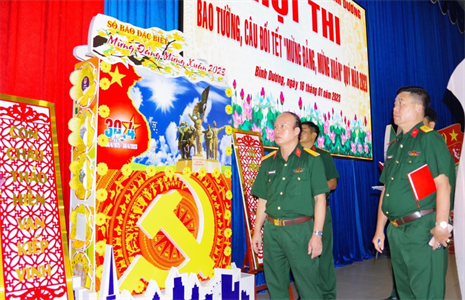Bộ CHQS tỉnh Bình Dương: Hội thi báo tường, câu đối tết “Mừng Đảng, mừng xuân”