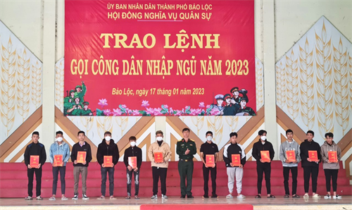 Thành phố Bảo Lộc, tỉnh Lâm Đồng: 136 thanh niên nhận lệnh gọi nhập ngũ năm 2023
