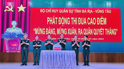 Bộ CHQS tỉnh BR-VT phát động thi đua cao điểm “Mừng Đảng, mừng xuân, ra quân quyết thắng”