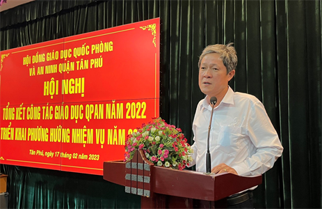 Quận Tân Phú hoàn thành tốt công tác giáo dục quốc phòng và an ninh năm 2022