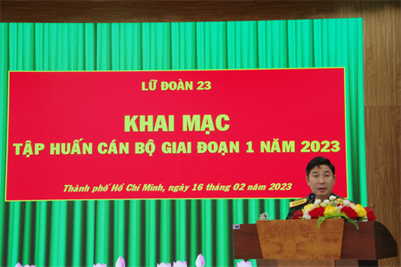 Lữ đoàn 23 tổ chức Lớp tập huấn cán bộ giai đoạn 1 năm 2023