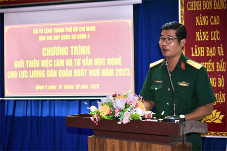 Định hướng nghề cho lực lượng dân quân thường trực xuất ngũ năm 2023.