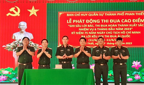 Ban CHQS thành phố Phan Thiết phát động đợt thi đua cao điểm