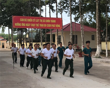 LLVT thị xã Chơn Thành hưởng ứng Ngày chạy thể thao CISM