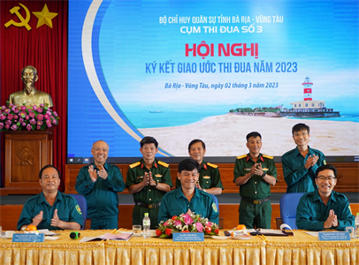 Cụm thi đua số 3 - Ban CHQS các cơ quan, tổ chức tỉnh BR-VT ký kết giao ước thi đua năm 2023