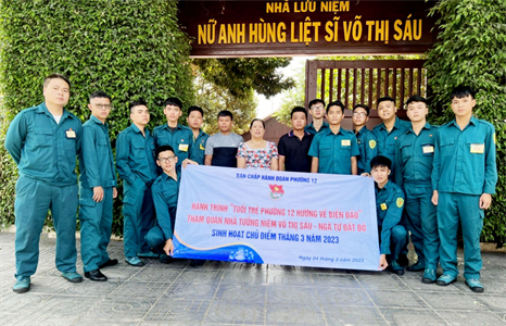 LLVT Phường 12, quận Bình Thạnh về nguồn Nhà Tưởng niệm và Tượng đài anh hùng Võ Thị Sáu