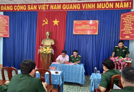 Ban CHQS huyện Vĩnh Hưng ký kết phối hợp với Phòng Văn hóa và Thông tin huyện