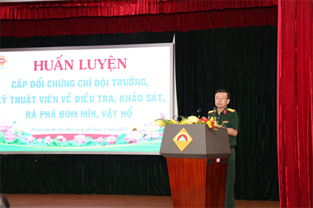 Tổng công ty Thái Sơn huấn luyện cấp đổi chứng chỉ rà phá bom mìn, vật nổ