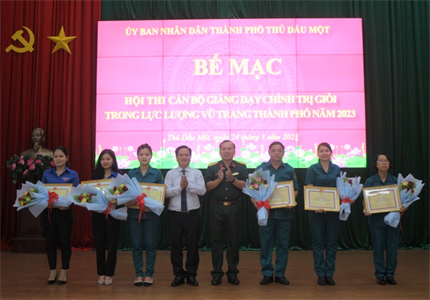 Thành phố Thủ Dầu Một: 100% thí sinh đạt khá, giỏi tại Hội thi cán bộ giảng dạy chính trị giỏi năm 2023