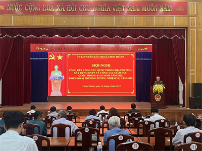 Thị xã Chơn Thành triển khai nhiệm vụ quân sự, quốc phòng, xây dựng KVPT và công tác GDQPAN năm 2023