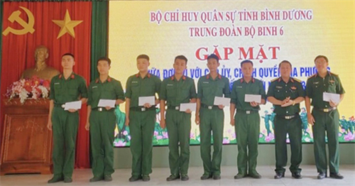 Trung đoàn 6, Bộ Chỉ huy Quân sự tỉnh Bình Dương gặp mặt gia đình chiến sĩ mới