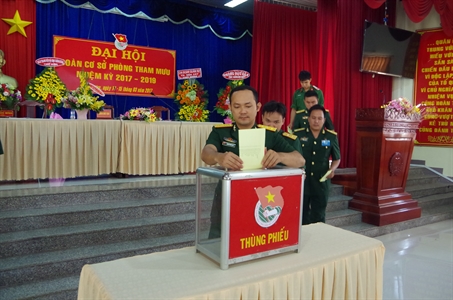 Đoàn cơ sở Phòng Tham mưu, Bộ CHQS tỉnh Bình Dương: Tổ chức Đại hội nhiệm kỳ 2017-2019